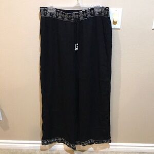 NWT Philosophy Republic Clothing Wide Leg Pants w/Bead & Embroidery Detailing-L